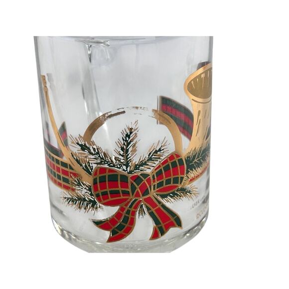 Vintage Culver Footed Irish Coffee Mugs Christmas Gold & Red Horn Set Of 4 - Picture 10 of 16